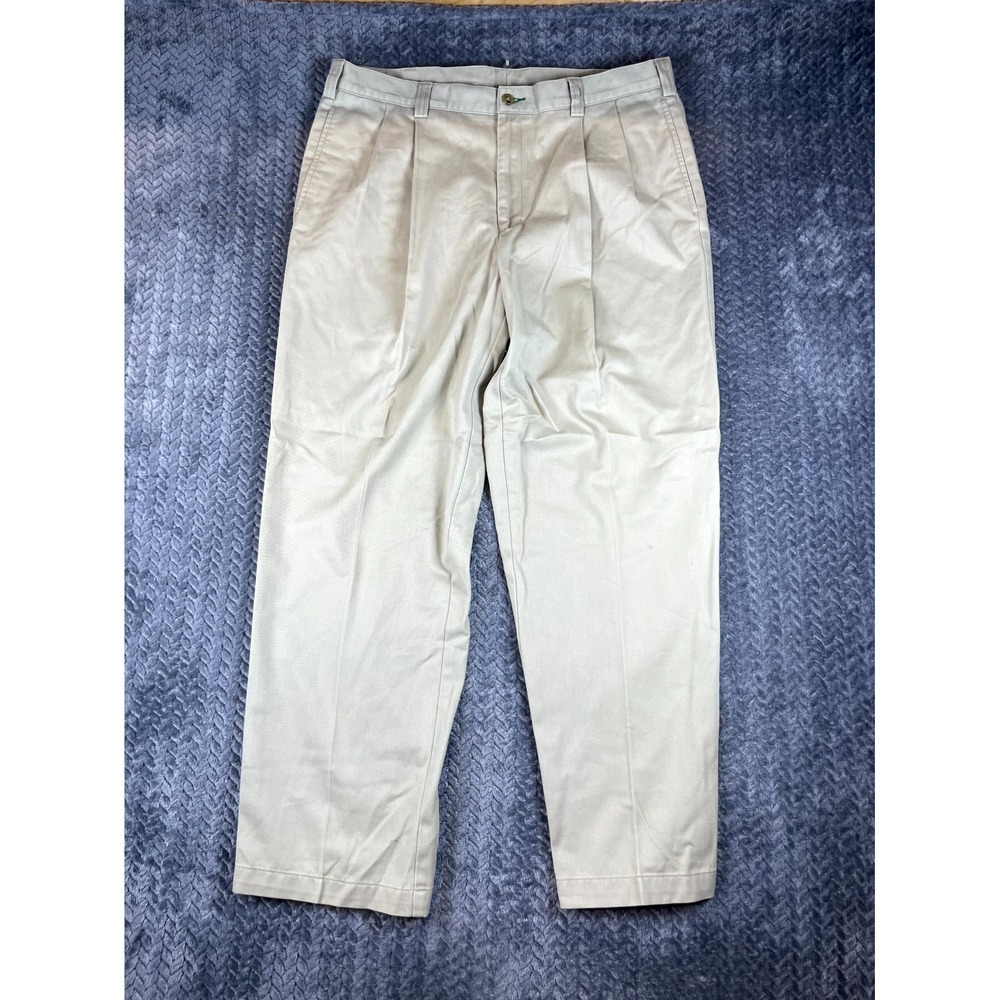 Tommy Hilfiger Pants Men 36x30 Beige Slash Pockets Casual High Rise Straight Leg